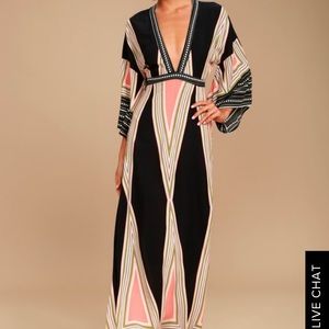 Black Print Maxi Dress
